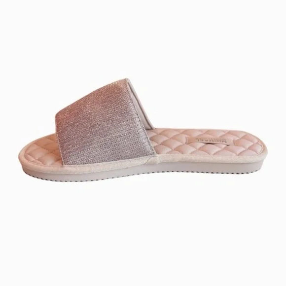 Michael Kors Womens Janis Pink Slides Size 10 Sandals‎